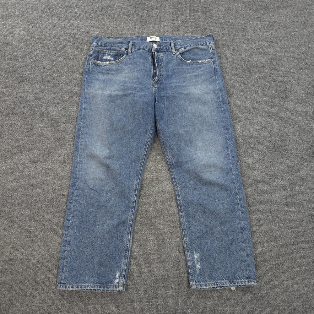 AGOLDE Jeans Womens 31 Blue Parker Easy Straight Button Fly Denim Preppy